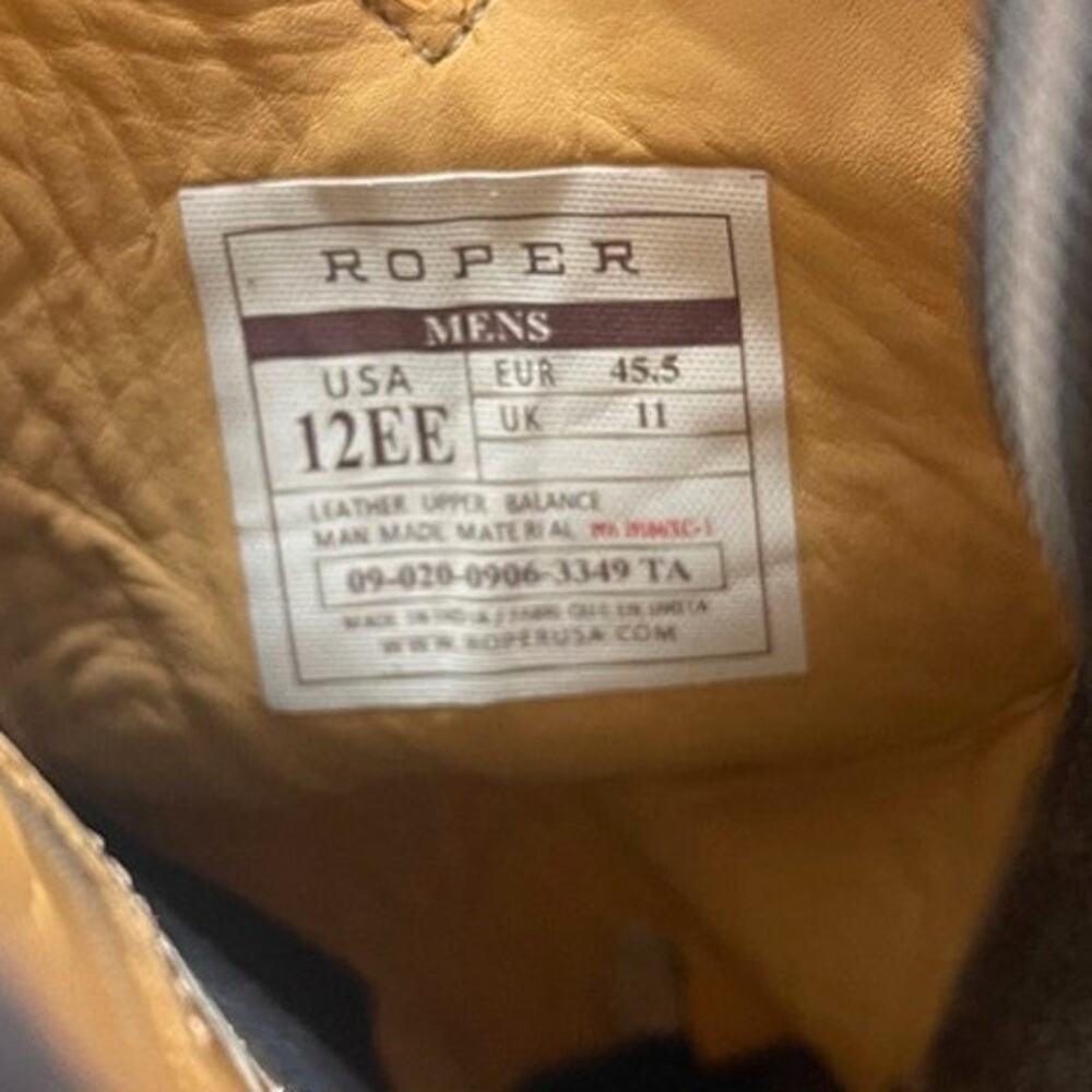 Roper Men’s Sidewinder CCS Cowboy Boots – 12EE – New With Tags - Picture 9 of 13